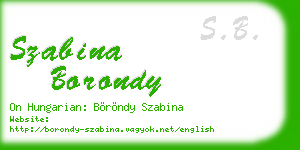 szabina borondy business card