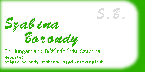 szabina borondy business card